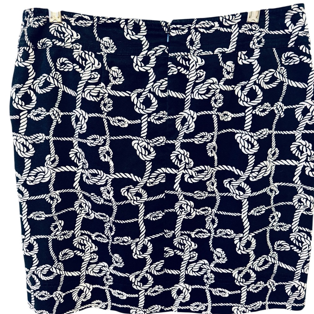 Talbots Nautical Knot Print Skirt - Navy and White